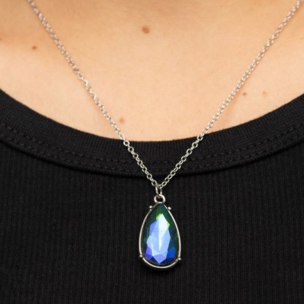 Oil spills dainty necklace